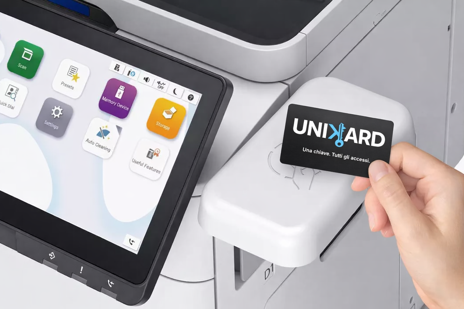 Epson Print Admin con badge NFC per stampa sicura e controllo accessi
